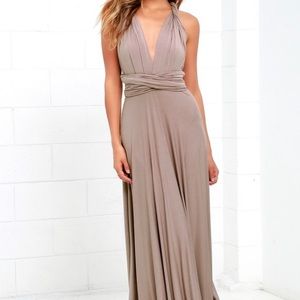 Tricks of the Trade Taupe Maxi Dress